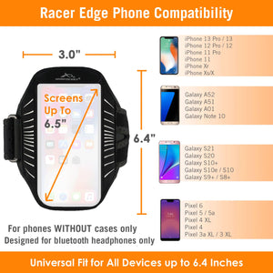 Racer Edge Running Armband Size Chart