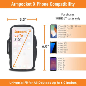 Armpocket X Running Armband Size Chart