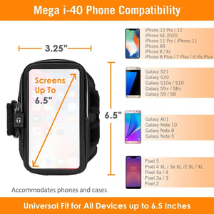 Mega i-40 Running Armband Size Chart