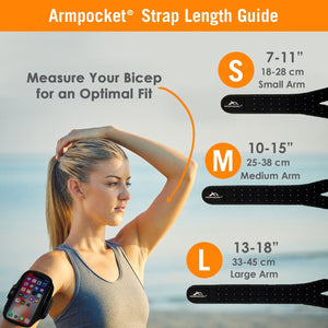 Armpocket strap size chart - phone running armbands
